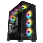 Rampage HYDRA V3 BLACK Camlı 7*12cm RGB Fan ATX Gaming Kasa