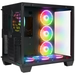 Rampage ICEWAVE Siyah Temperli Camlı 7*12cm ARGB Fan+Kontrolcü Transparan E-ATX Mid-T Gaming Oyuncu Kasası