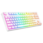 Rampage KB-R136 GHOST Beyaz Type-C Bağlantılı RGB Puding Tuşlu Red Switch US Gaming Oyuncu Klavye