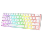 Rampage RADIANT K11 Beyaz Type-C Bağlantılı RGB Puding Tuşlu US Layout Red Switch Gaming Klavye