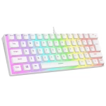 Rampage RADIANT K11 Beyaz Type-C Bağlantılı RGB Puding Tuşlu US Layout Red Switch Gaming Klavye