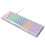 Rampage REBEL Beyaz Low Profile BLUE SWITCH  US Layout English Rainbow Mekanik Gaming Klavye