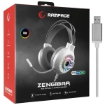 Rampage RM-K44 ZENGIBAR Beyaz 7.1 Surround RGB Işık Efekti Mikrofonlu Oyuncu Kulaklığı