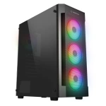 Rampage VIGILANT Mesh 650W 80+ BRONZE Siyah Temperli Camlı 4x12cm RGB Fan ATX Mid-T Gaming Oyuncu Kasası