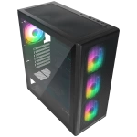 Rampage VORTEX V3 Siyah Mesh Temperli Cam 4*RGB Fan + Hub E-ATX Gaming Kasa