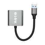 S-link SL-CR21 TypeC ve USB3.0 SD/Micro SD 110M/S Hızlı 2 in 1 Metal Kart Okuyucu