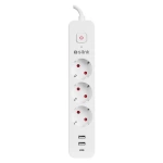 S-link SPG03TC 2 Usb +1Type C 5V2.4A 1.5m3 lü 3 lü Anahtarlı Akım Korumalı Beyaz Priz