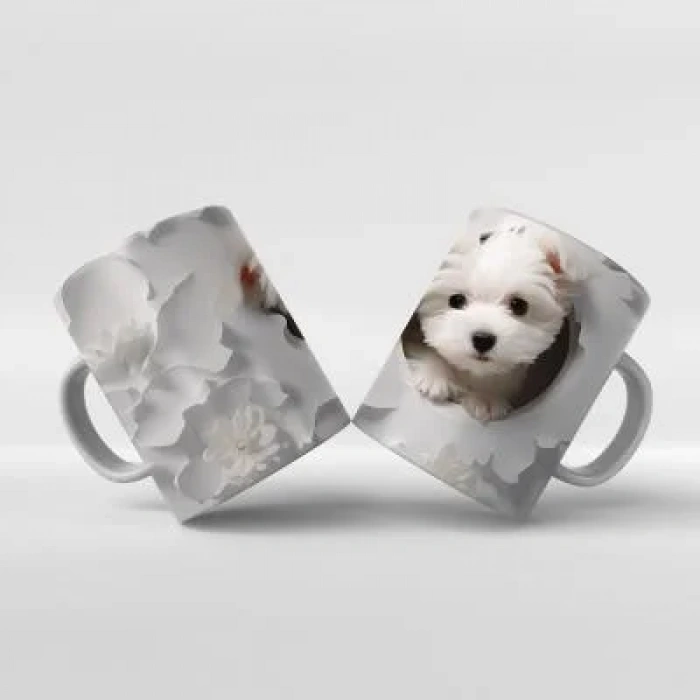 Baskılı Kupa Bardak Sevimli Köpekler - K07