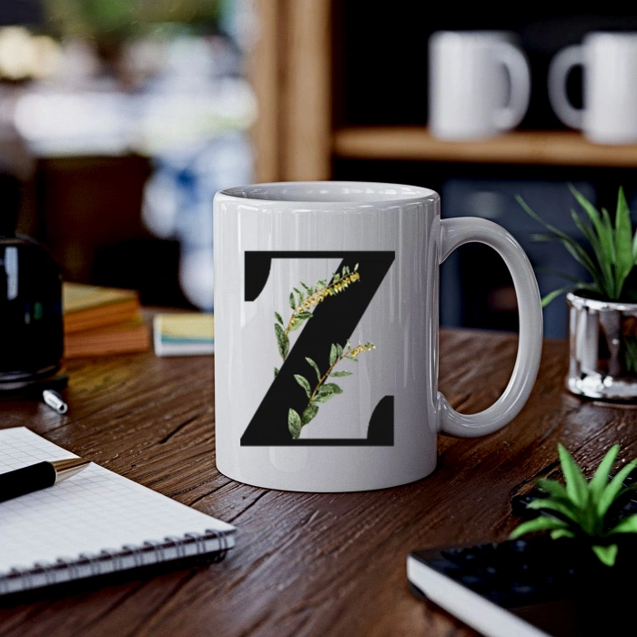 Botanik Z Harfli Baskılı Kupa Bardak
