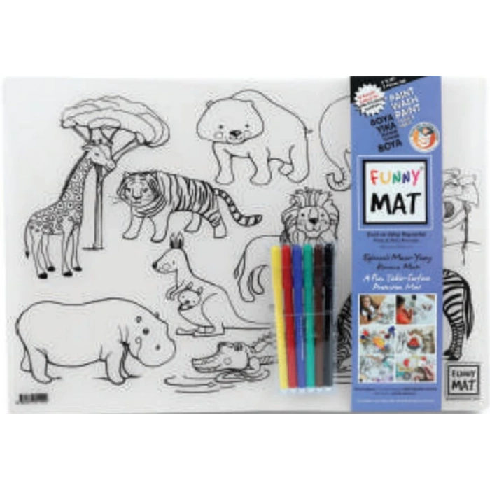 Funny Mat - Evcil Hayvanlar Ve Vahşi Hayvanlar 6Lı Kalem Hediyeli 30 x 40 cm