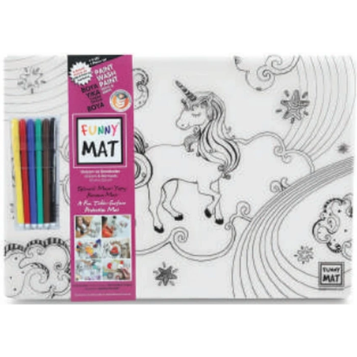 Funny Mat - Unıcorn Ve Deniz Kızı 6Lı Kalem Hediyeli 30 x 40 cm