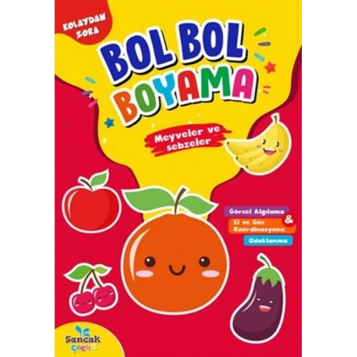 Meyveler ve Sebzeler - Kolaydan Zora Bol Bol Boyama