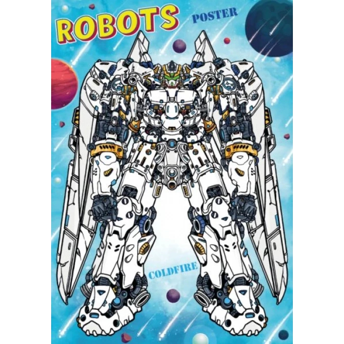 Robots Stickerlı Boyama Kitabı Stand