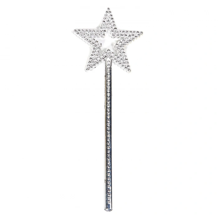 Yıldız Model Peri Asası Melek Asası Prenses Asası Metalize Gümüş Renk