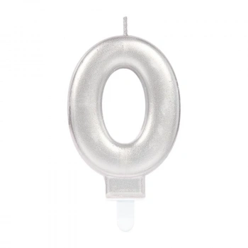 0 Rakam Mum Gümüş Renk