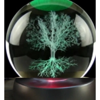 Ağaç Plastik Altlıklı Cam Küre