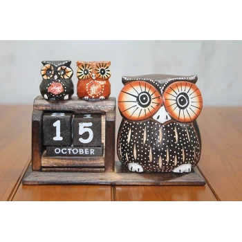 Ahşap Baykuş Takvim Polos-19