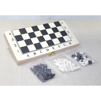 Ahşap Kutulu Satranç Ve Tavla Seti Alk4025