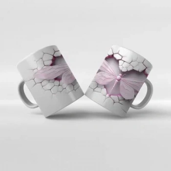 Baskılı Kupa Bardak Kelebek Hayvan Temaları - 24