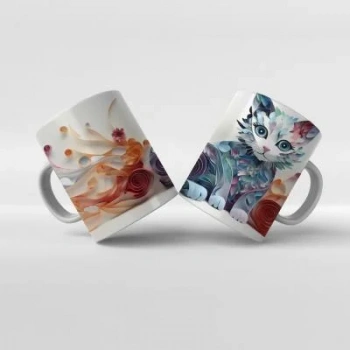 Baskılı Kupa Bardak Sevimli Kedi - 10