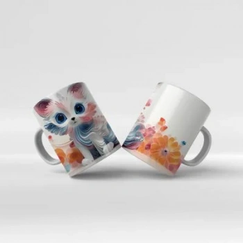 Baskılı Kupa Bardak Sevimli Kedi - 8
