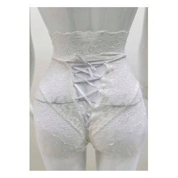 Ekru Dantelli Yüksek Bel Külot Venüs-k1012