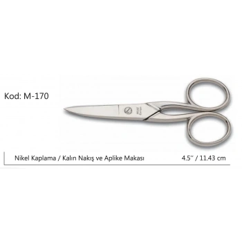 Europe Kalın Nakış Makası Süper Kalite No:4.5 11,43 Cm