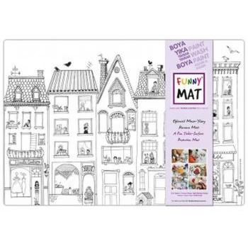 Funny Mat - Çatıdaki Leylek (Küçük Boy) - 33,5x48cm