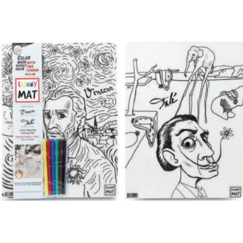 Funny Mat - Vıncent Van Gogh Ve Salvador Dalı 6Lı Kalem Hediyeli 30 x 40 cm