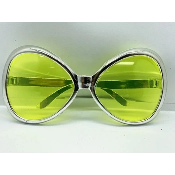 Gümüş Renk Yeşilçam Nostalji 80li Yıllar 90lı Yıllar Parti Gözlüğü  7x16 Cm