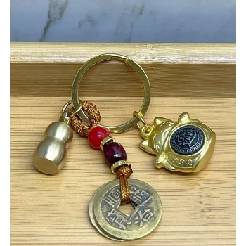 Metal Şans Ve Bereket Kedisi Anahtarlık Alk4456