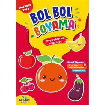 Meyveler ve Sebzeler - Kolaydan Zora Bol Bol Boyama