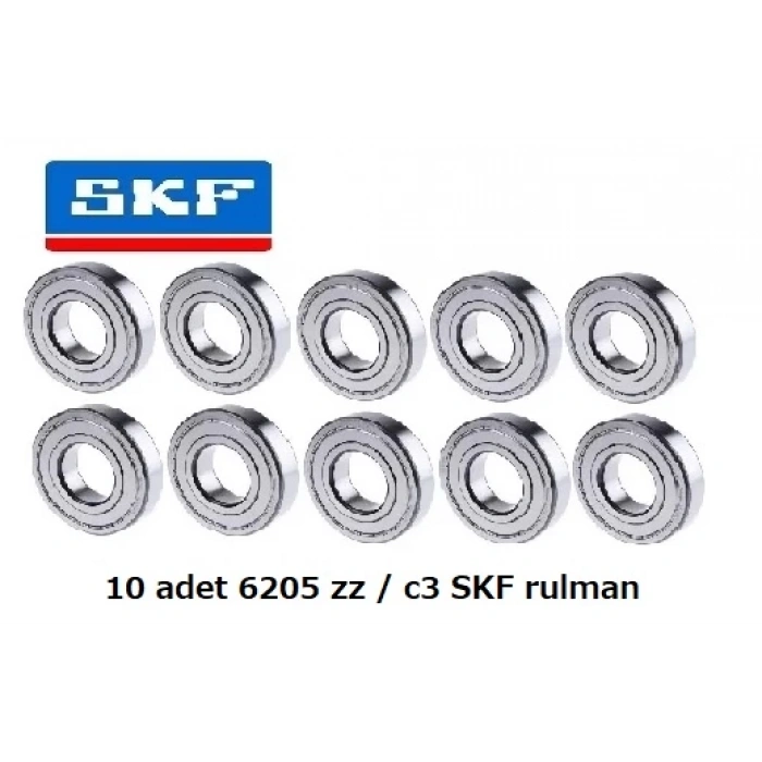 10 Adet Skf 6205 zz / C3 Rulman Made İn İtaly