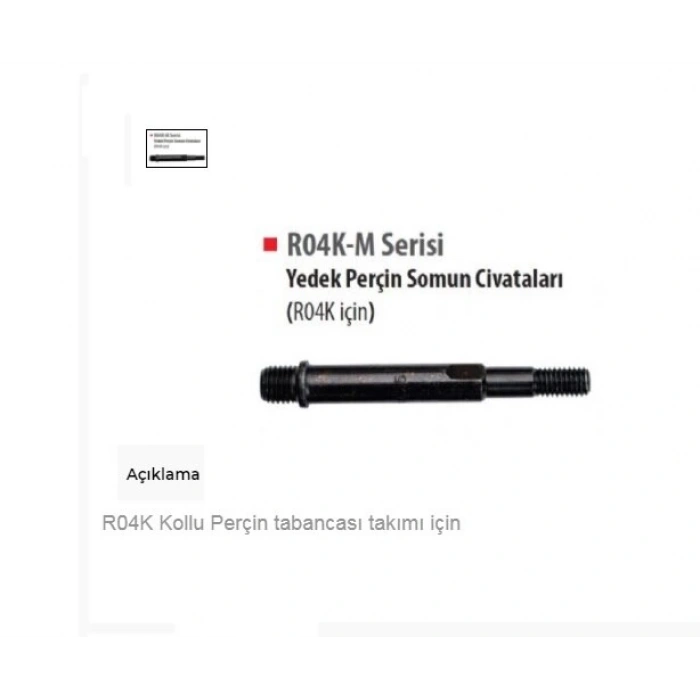 Ceta Form R04K-M06 Yedek Perçin Somun Civatası R04K Için M6