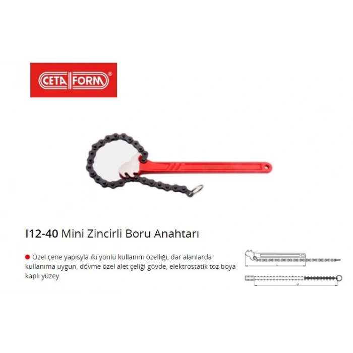 Ceta Form I12-40 Mini Zincirli Boru Anahtarı