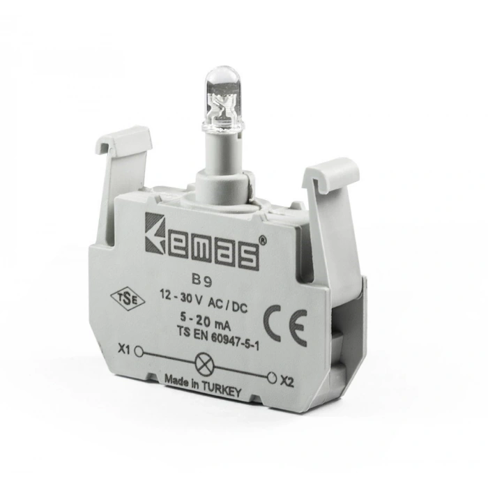 Emas B9 Ledli Sinyal Blok Yeşil 12-30 V Ac/dc