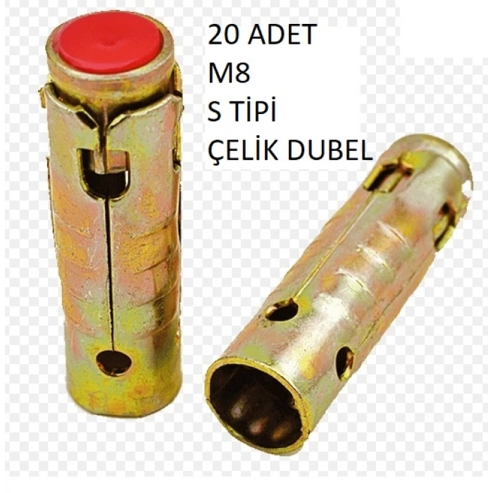 M8 S Tipi Çelik Dubel 20 Adet