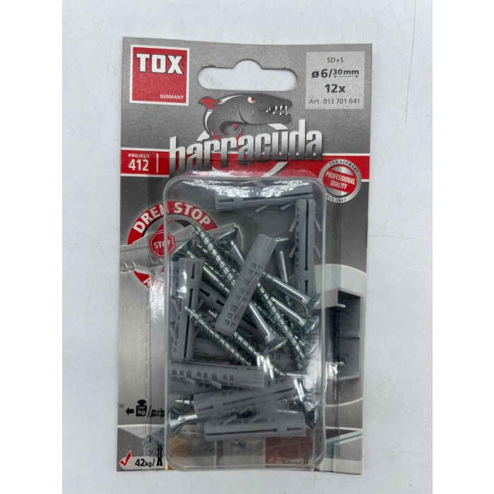 Tox Barracuda Plastik Dübel Vida Seti 6X30 Mm 12 Adet