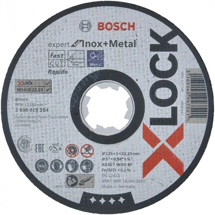 Bosch X-Lock 125x1 Expert For Inox+Metal Rapido Düz Kesici Disk - 2608619264