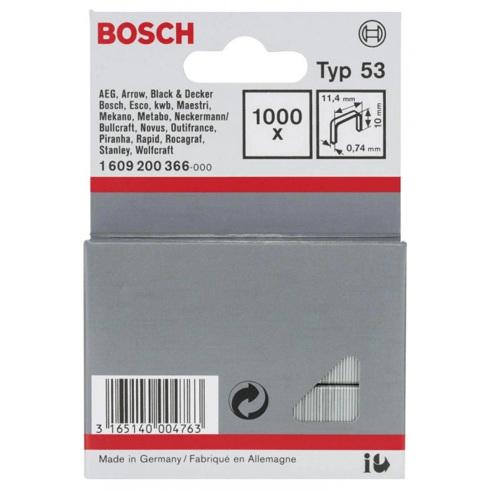 Bosch Zımba Teli Tip 53 11.4x0.74x10 mm - 1609200366