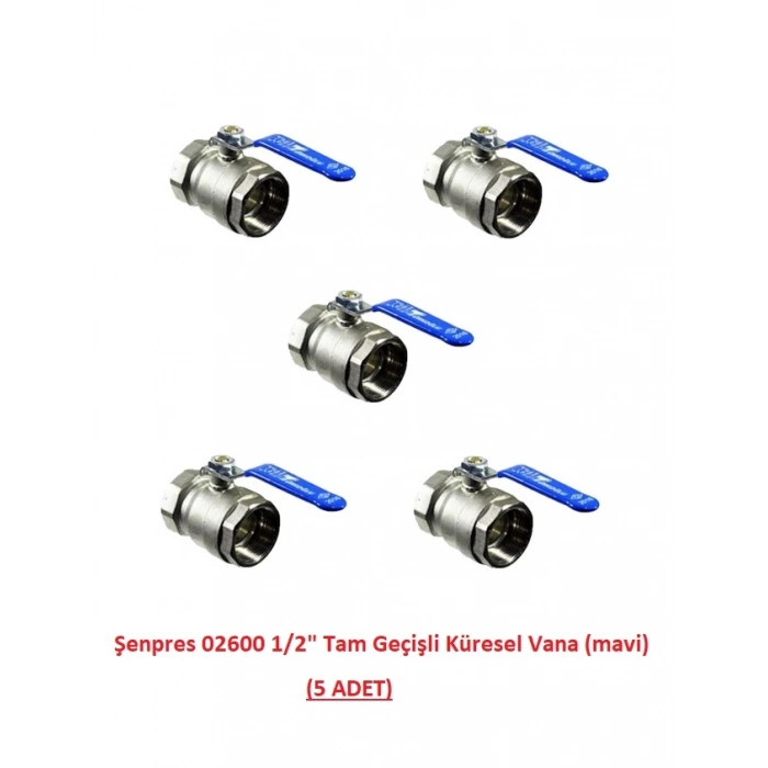 Şenpres 02600 1/2 Tam Geçişli Küresel Vana (mavi) 5 ADET