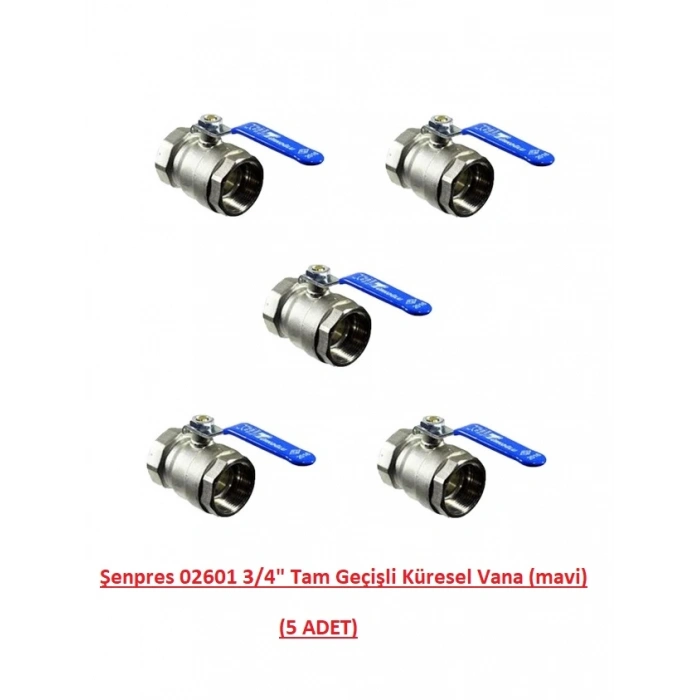 Şenpres 02601 3/4 Tam Geçişli Küresel Vana (mavi) 5 ADET