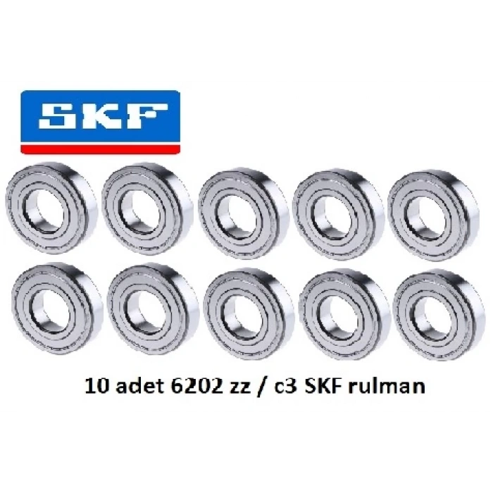 10 Adet Skf 6202 2z / C3 Rulman Made İn İtaly