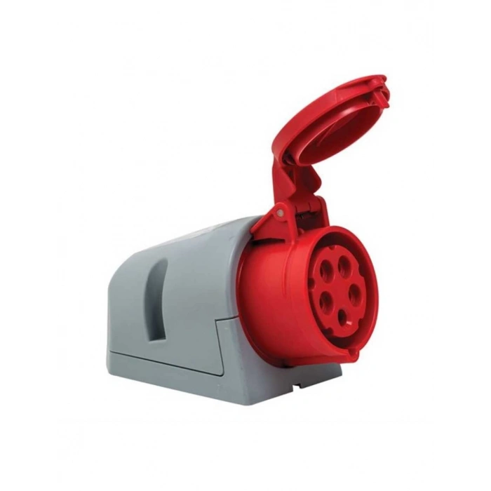 Mete Enerji 406607V 5x16A Ip44 Duvar Prizi Eğik Gövdeli Vidalı Bağlantı 380 415 V