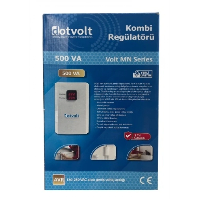 DOTVOLT 500 VA VOLTAJ KOMBİ REGÜLATÖRÜ 130-250V