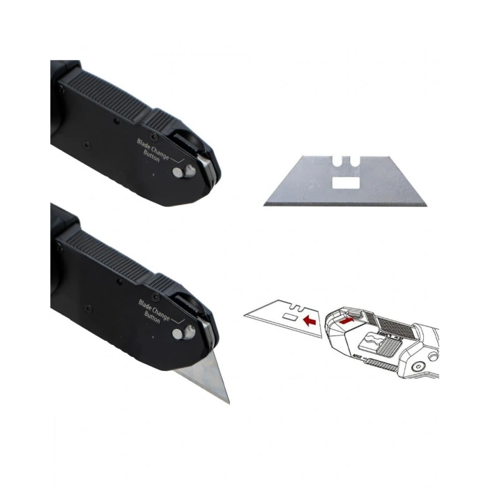 Ceta Form J47Duo Çift Fonksiyonlu Katlanır Trapez Maket Bıçağı Falçata