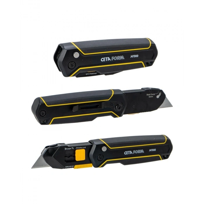 Ceta Form J47Duo Çift Fonksiyonlu Katlanır Trapez Maket Bıçağı Falçata