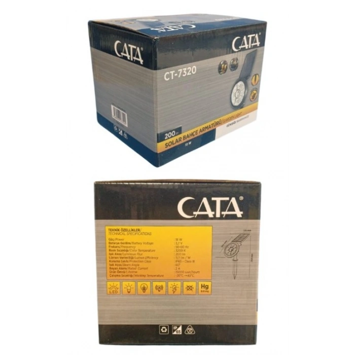 CATA 18W SOLAR BAHÇE ARMATÜRÜ ( amber ışık rengi )