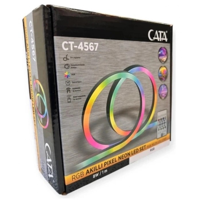 Cata Ct 4567 Rgb Pixel Neon LED Seti USB Girişli Kumandalı 5 Metre