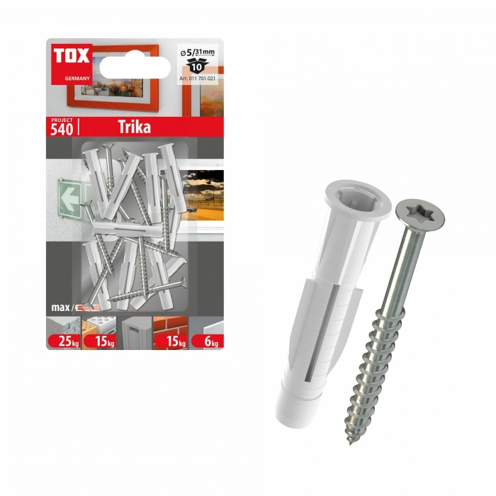 TOX Deco 5 × 31 mm 10’lu | Çok Amaçlı Dübel + Vida